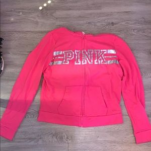 Pink zip up hoodie